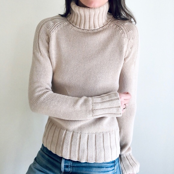 Thick knit cotton turtleneck sweater - Picture 10 of 15